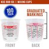 Custom Shop Brand (Full Case of 100 Each - 1/2 Pint (8oz) Paint Mixing Cups) - Cups Have Calibrated Mixing Ratios on Side of Cup BOX of 100 Cups