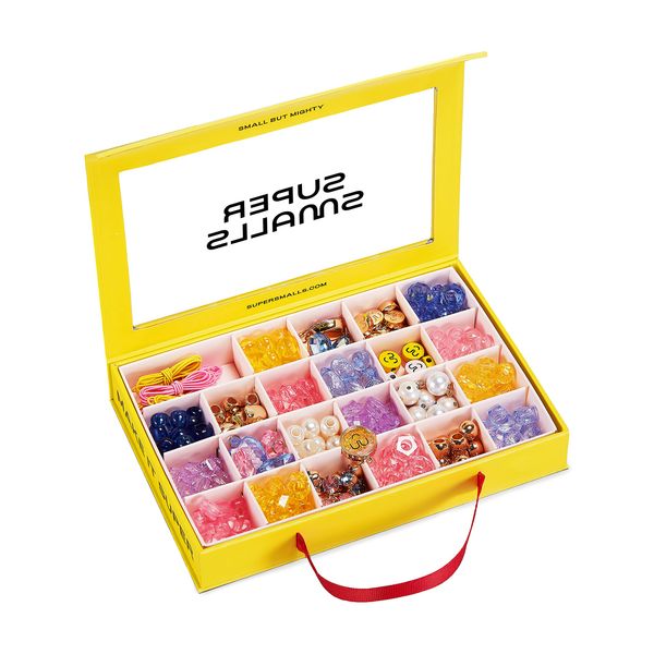 Super Smalls Make It Super DIY Bead Kit for Kids | Colorful Beads & Charms for Jewelry Making, Crafting Parties & Personalized Gifts | Ages 4+