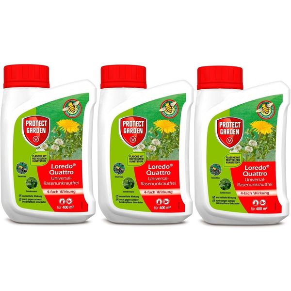 3 X 400ml Loredo Quattro Universal - Rasenunkrautfrei