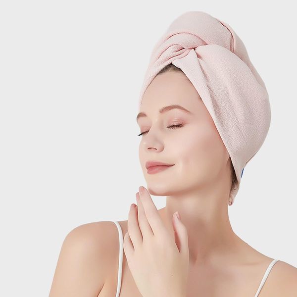 Extra Thick, Super Absorbent Hair Towel, Hair Dry Cap, Quick Drying, Embroidered Hair Cap, Towel, Texture, Antibacterial, Deodorized, For Long Hair, Present, For Bathing, Moisture Absorbing Hair Dry