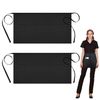 2 Pack Black Waist Apron with Pockets for Home, Kitchen, Restaurant Work