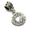 Caprilite Letter G Silver Colour Alphabet Initial Charm Charms for Bracelets Crystals