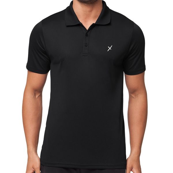 CFLEX Herren Sport Shirt Fitness Polo-Shirt Sportswear Collection - Schwarz M