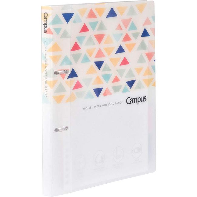 Kokuyo Le-PP358-L2-4 Loose Leaf Binder, Campus B5, 2 Holes, 100 Sheets Capacity, Limited Pastel Shape, Triangle