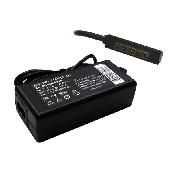 Power4Laptops AC Adapter Laptop Charger Power Supply Compatible With Microsoft Surface 2