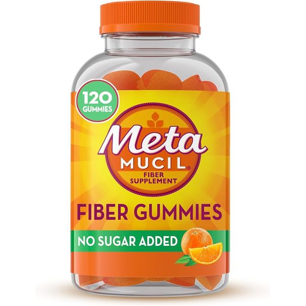 Metamucil Fiber Supplement Gummies, Sugar Free Orange Flavor, 5g Prebiotic...