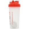 PhD Nutrition Mixball Shaker, Shaker for Protein Shakes, Wire Mixball Whisk, Red Non-Drip Screw Lid, Transparent Colour, 600 ml