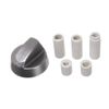 Silver Oven Knob With Five Adapters
