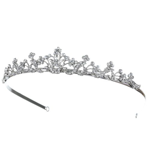 Elegant Bridal Floral Rhinestone Crystal Wedding Prom Tiara Crown T1076