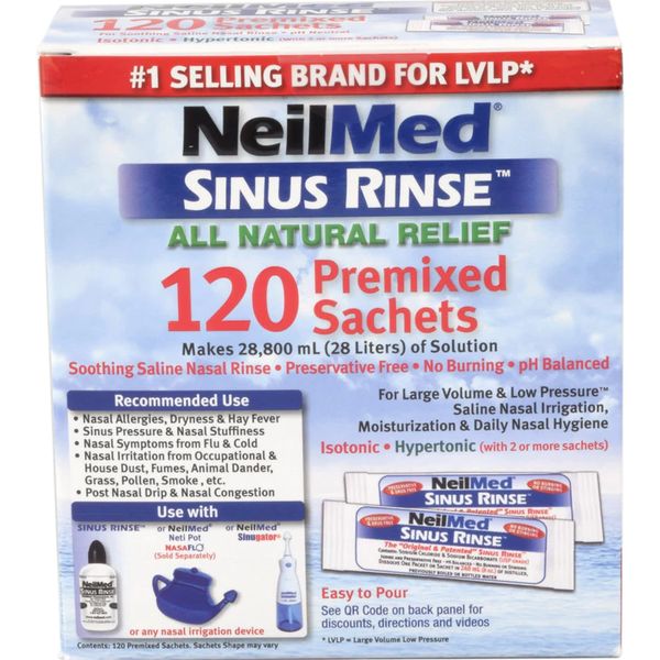 NeilMed SinuRinse 120 Refill Mixture Sachets Including P & P*