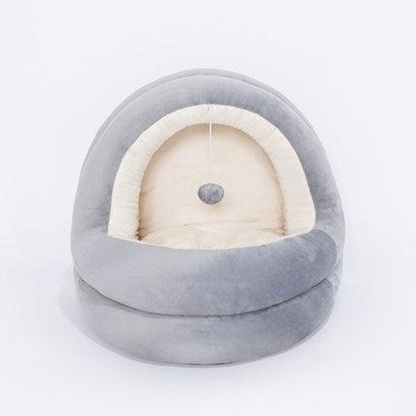 Cozy Haven Cat Bed: Luxurious Comfort For Your Feline Friend - Beige Grey / S