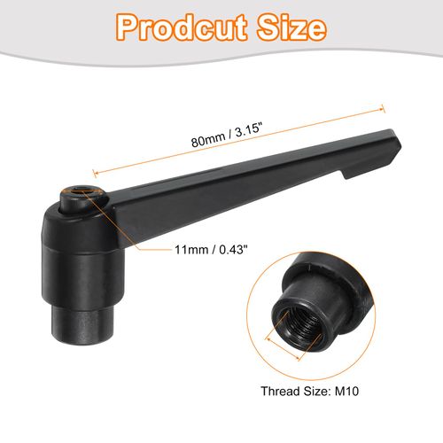 uxcell 3Pcs M10 Adjustable Knobs Handle Female Thread Push Button Ratchet Quick Release Locking Rotating Bolt for Lathe Machinery, Black