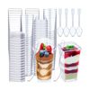 3 oz Mini Dessert Cups with Lids and Spoons Dessert Cups Clear Plastic Shoote...