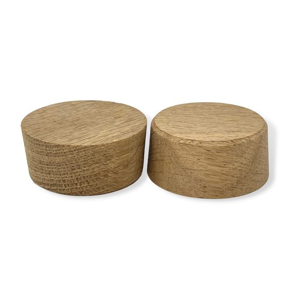 2-Inch American White Oak Wood Bourbon Wine Barrel Cask Keg Bung Plug - Great for Home Brewers, Distillers, Wine Enthusiasts (2-Pack)