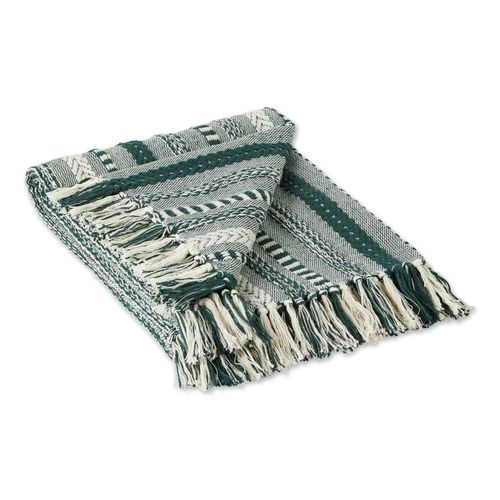 DII Braided Striped Decorative Throw Blanket, 50x60, Dark Green
