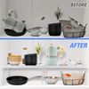 Stackable Plastic Kitchen Storage Shelf Foldable Rack 4-Pack Cabinet Organizer