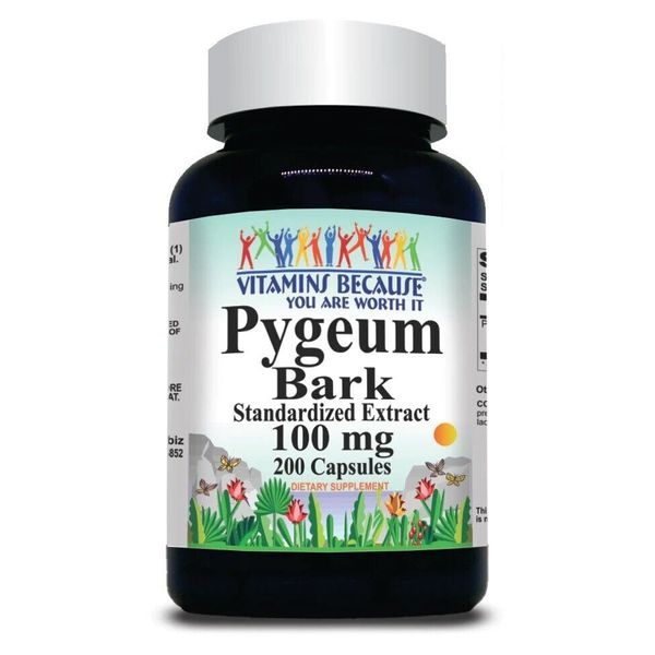 Pygeum 100mg Ultra Standardized Extract (12% phytosterols) 200 caps