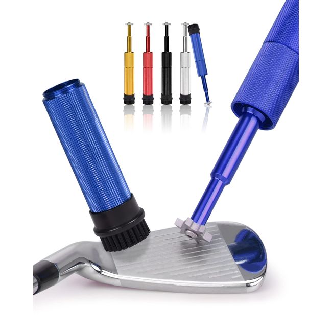 Golf Wedge Cleaner, Nylon Brush, Groove Cleaning Equipment, Integrated Case Handle, Club Cleaning, Groove Digging, Wedge U & V Angle Groove, Maintenance Tool, File, Groove, Six Blades, Spin, Clean, Various, Star, Lightweight, Mini, Convenient Storage