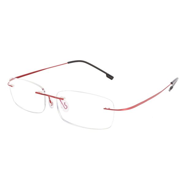 FEISEDY Lightweight Rimless Titanium Stainless Steel Anti-Blue Light Reading Glasses B2686(Wine,2.5x)