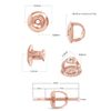 10k Solid Rose Gold Replacement Pair Earring Screw Back Backings Only Three Pair Set