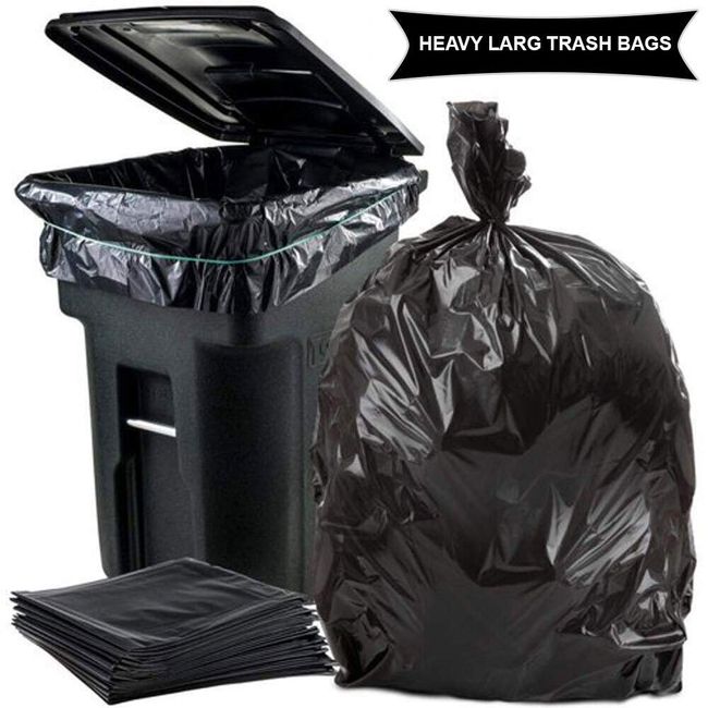 55 Gallon Trash Bags 3 MIL Contractor, Large Thick Heavy Duty Garbage Bag,  Extra Large Trash Can Liner Bags, 36x52 55gal Drum Liners 3mil (25)