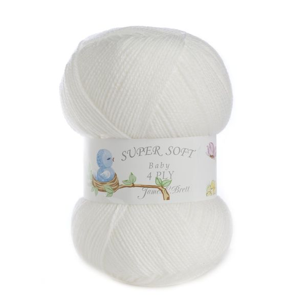 Baby 4ply Knitting Yarn by James Brett 100g (White BY4)