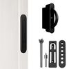 AlloyTech Pocket Door Pull Swivel Handle with Concealed Hardware and Quick Install Kit (Install Kit, Black)