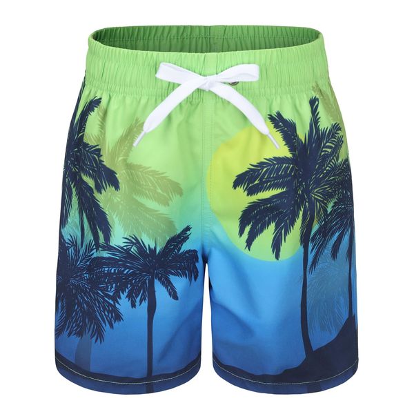 Moon Tree Badehose Jungen Badeshorts Kinder Schnell Trocknende Boardshorts Strand Shorts 110 116/5-6 Jahre