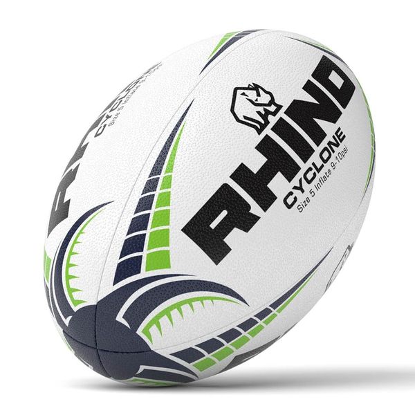 Rhino Cyclone Rugby Ball, White, Size 4