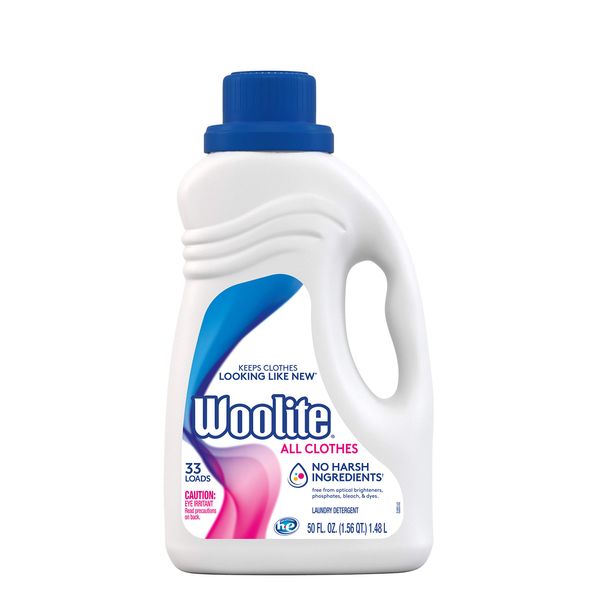 Woolite Clean & Care Liquid Laundry Detergent, 33 Loads, 50oz, Regular & HE Washers, Gentle Cycle, sparkling falls scent,packaging may vary