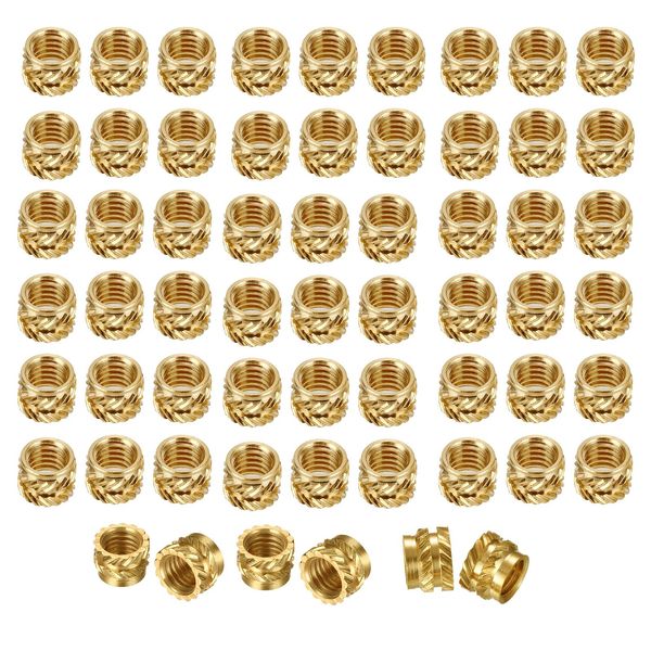 60pcs M3 Threaded Insert OD5mm L4mm Brass Nut Knurled Inserts Heat Embedment Nuts Compatible with Voron 2.4 Trident Switchwire DIY 3D Printer