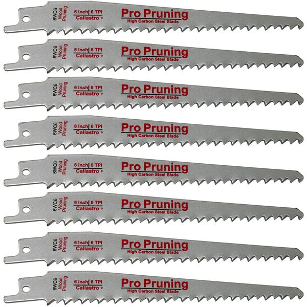 Caliastro 6-Inch Wood Cutting & Pruning Saw Blades for Reciprocating/Sawzall Saws - 8 Pack