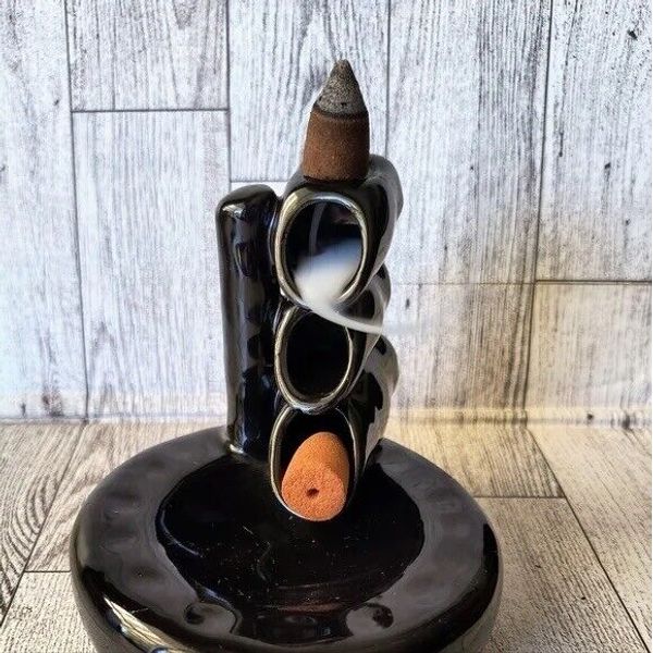 Cone Incense Burner Holder Smoke Fountain Waterfall Home Decor Backflow