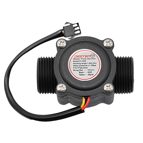 DIGITEN G3/4" Water Flow Hole Sensor Switch Flow Meter Counter 1-60L / Flow Rate Meter Sensor