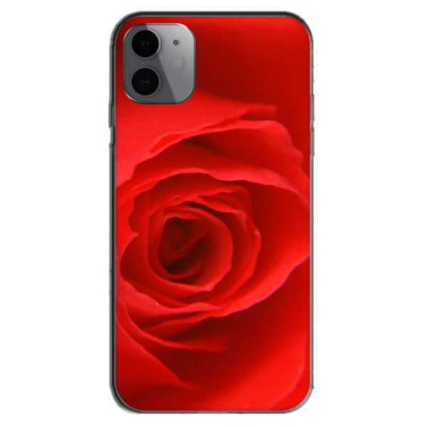 Mac Harrier iPhone11ProMax Hard Case Rose - Red Pattern Clear Smartphone Case