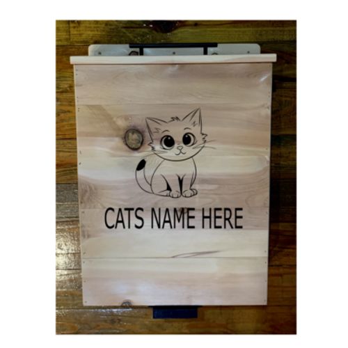 Wall Mount Pet Food Storage Container with Cats Name