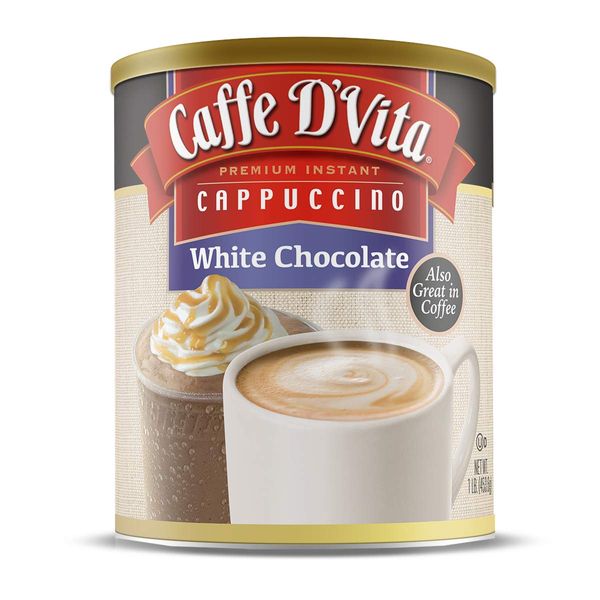 Caffe D’Vita White Chocolate Cappuccino, Pack of 6, 1 lb cans (16 oz)