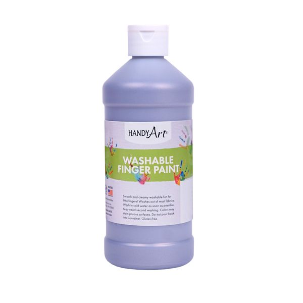 Handy Art Washable Finger Paint 16 ounce, Silver