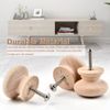 12PCS Round Wooden Knobs - Natural Drawer Knobs, 35x25mm for Furniture, Wardrobe, Cupboards