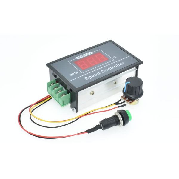 WINGONEER DC 6-60V 30A PWM DC Motor Speed Controller Adjustable Stepless Governor Regulator with Start/Stop Switch