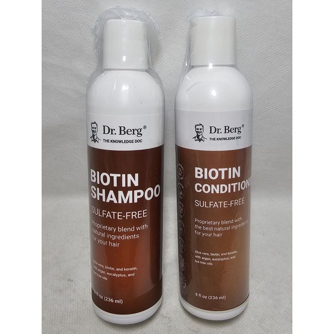 Dr. Berg Biotin Shampoo & Conditioner for Hair Loss/Growth Sulfate-Free New