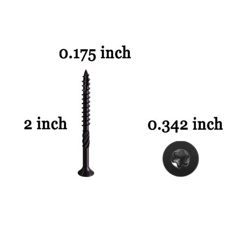 AmaStep #8x2 Deck Screws, 130 psc 2 inch Black Wood Screws Rust Resistant, Epoxy Coated, Outdoor Decking Screws with T25 Star Bit for Log, Fence,Timber
