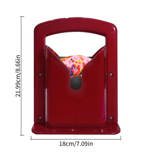 Bagel Slicer, Perfect for Bagels, Safe Grip, Safety Shield, Bagel Cutter Stainless Steel, Universal Slicer (Red)