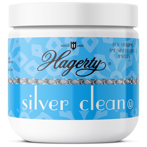 Hagerty Silver Cleaner and Tarnish Remover for Silver Jewelry, Dipping Basket Included - Great for Sterling Silver and Silver Plate, Kosher Certified, Made in The USA, 7oz