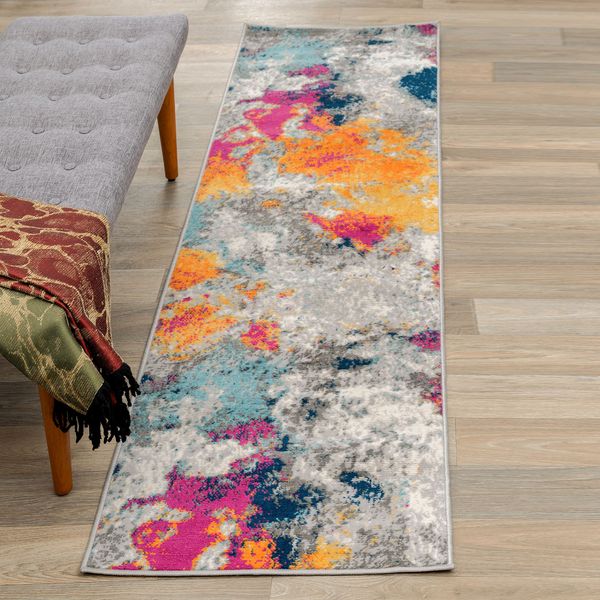 Rugshop Carpet Runners for Hallways Abstract Contemporary Carpet Kitchen Rug 2x7