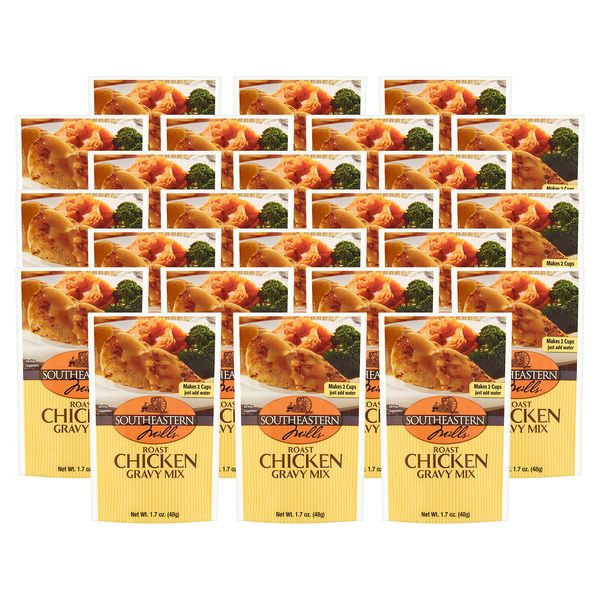 Southeastern Mills Gravy Mix, Roast Chicken Gravy Mix, Custom Blend of Herbs & Spices, Makes 2 Cups of Gravy, Just Add Water, 1.7 OZ Packet (Pack of 24)