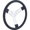 15 Inch Black Cushioned Alum 3-Spoke Steering Wheel, Flat