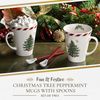 Spode Christmas Tree Peppermint Mugs with Spoons, Set of 2
