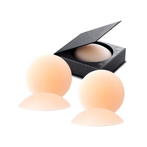 VOCH GALA Nipple Covers 2 Pairs-Seamless and Sheer Adhesive Silicone Nipple Pasties for Women Reusable, Sticky Breast Petals Crème