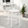 Stackable Round Stool – Sturdy Metal Frame & Plastic Seat | Space-Saving, Lightweight & Durable | Ideal for Home, Kitchen & Office – White